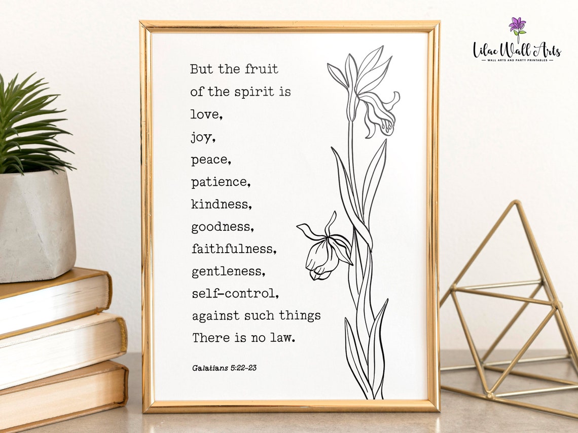 Fruit of the Spirit Galatians Botanical Line Art Scripture Print - Image 6
