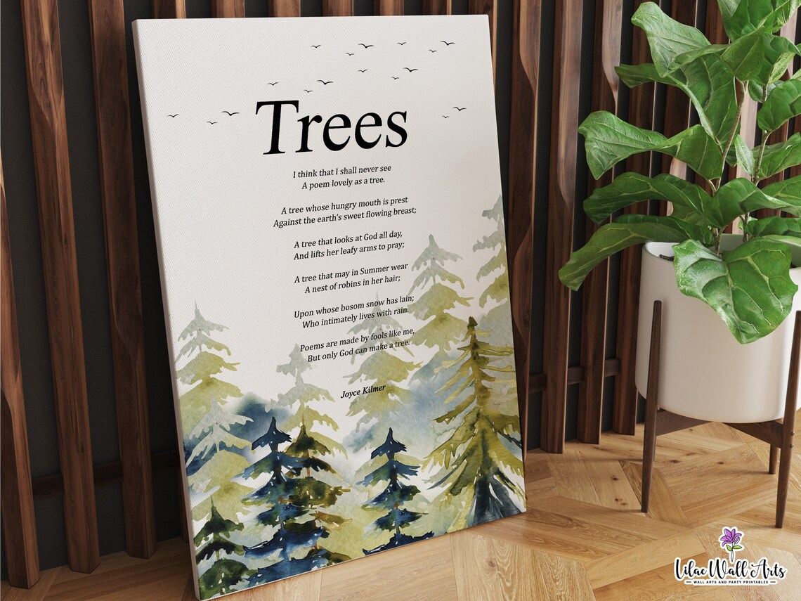 Joyce Kilmer Trees Poem, Nature Quote Art Print - Image 6
