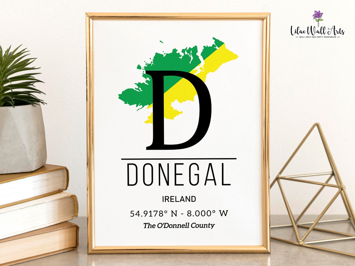 County Donegal Map The ODonnell County Green Yellow Monogram Poster - Image 5
