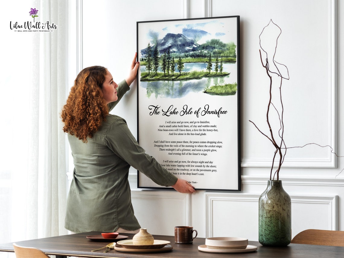 The Lake Isle Of Innisfree Poem Poster W B Yeats Literary Poster Irish Literature Poster Poetry Quote Art Poetry Poster Poetry Art Print - Image 5