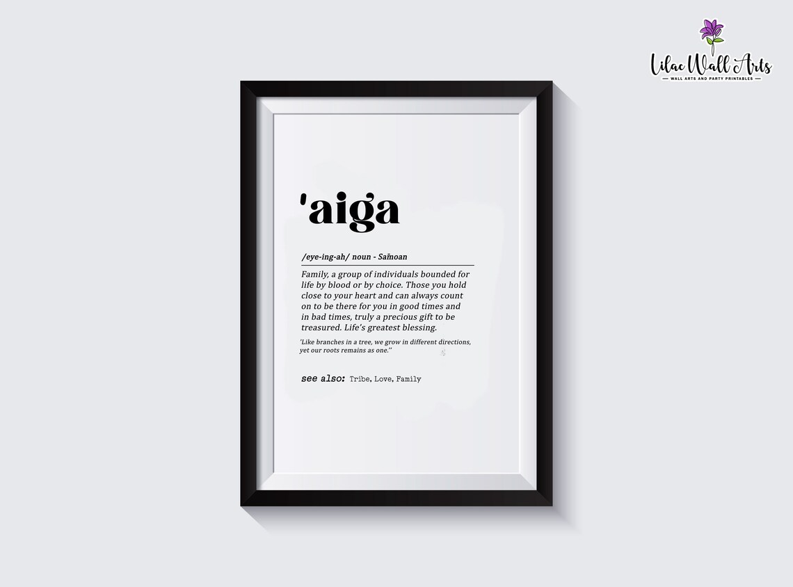 Samoan Aiga Definition Minimalist Family Art Print - Image 3