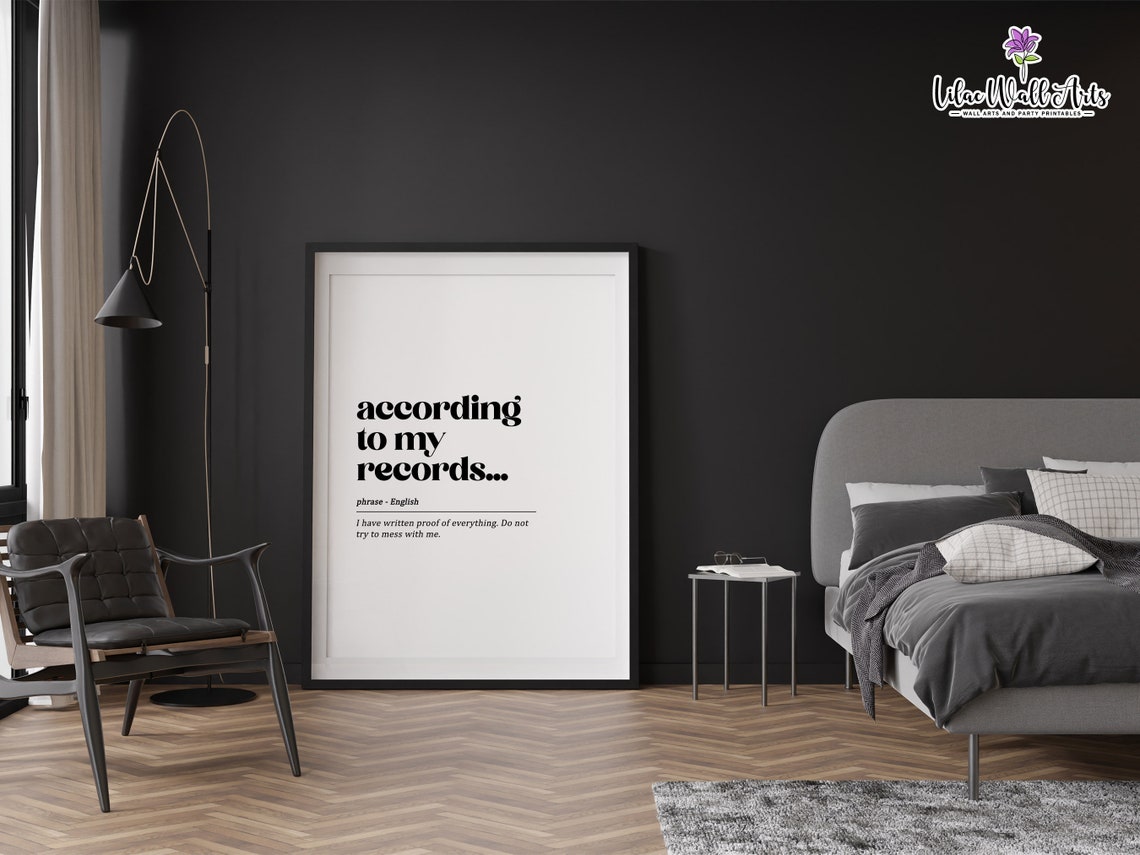 According to My Records Funny Office Definition Print for Desk - Image 4