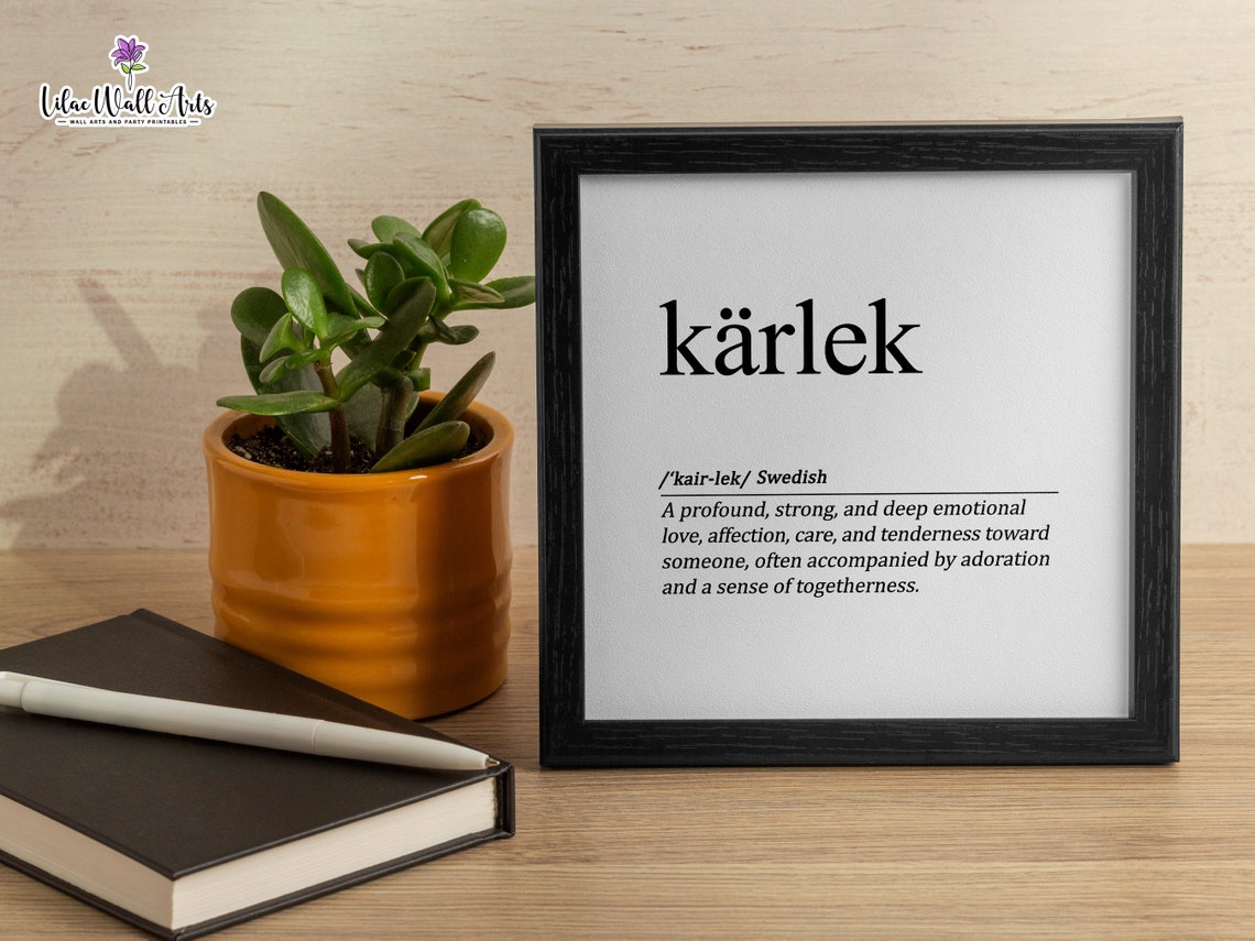 Karlek Swedish Definition Minimalist Word Art Nordic Love Poster - Image 2