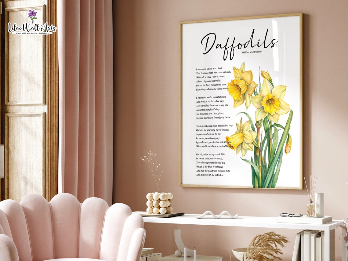 Daffodil Poetry Print, Wordsworth Botanical Poster - Image 4