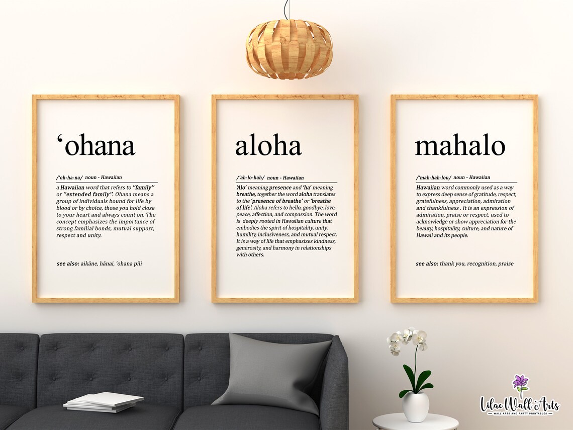 Ohana Hawaii Poster Set, Aloha Family Art Print