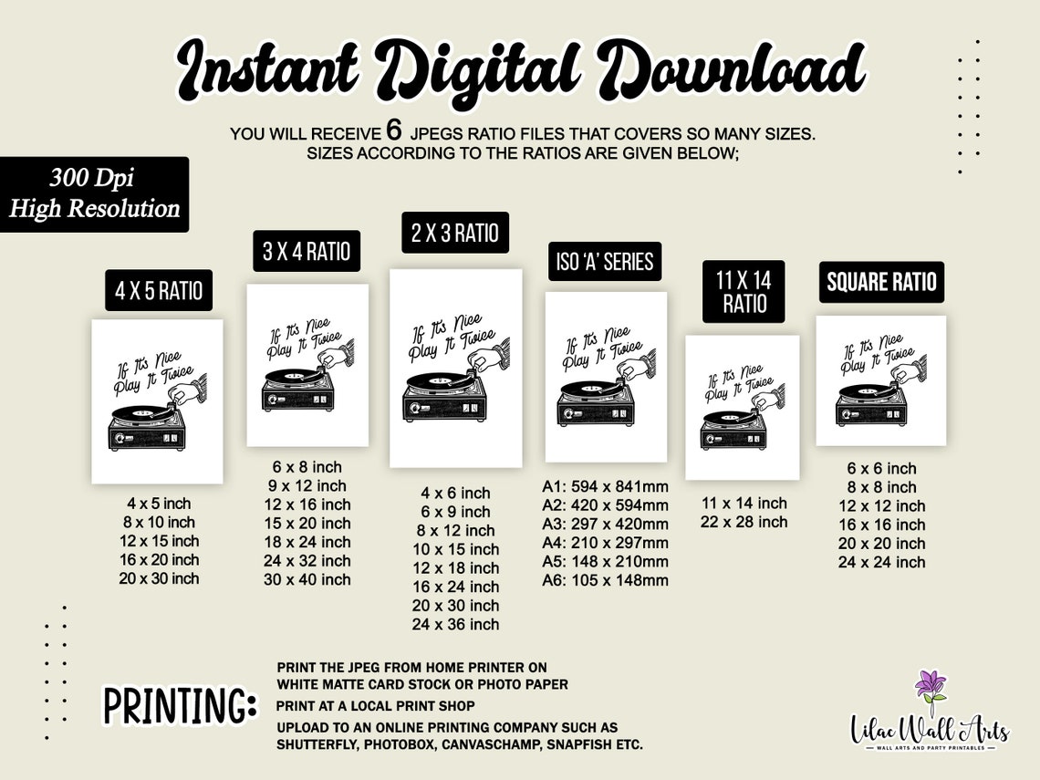 Play It Twice Print Vinyl Record Poster Music Poster Retro 60s Music Poster 70s Music Poster Jazz Music Art Trendy Retro Poster Music - Image 3