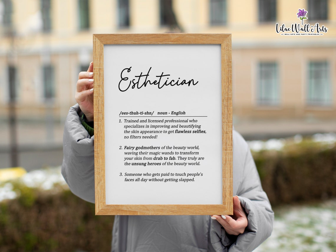 Esthetician Definition Funny Skincare Dictionary Beauty Art Poster - Image 4