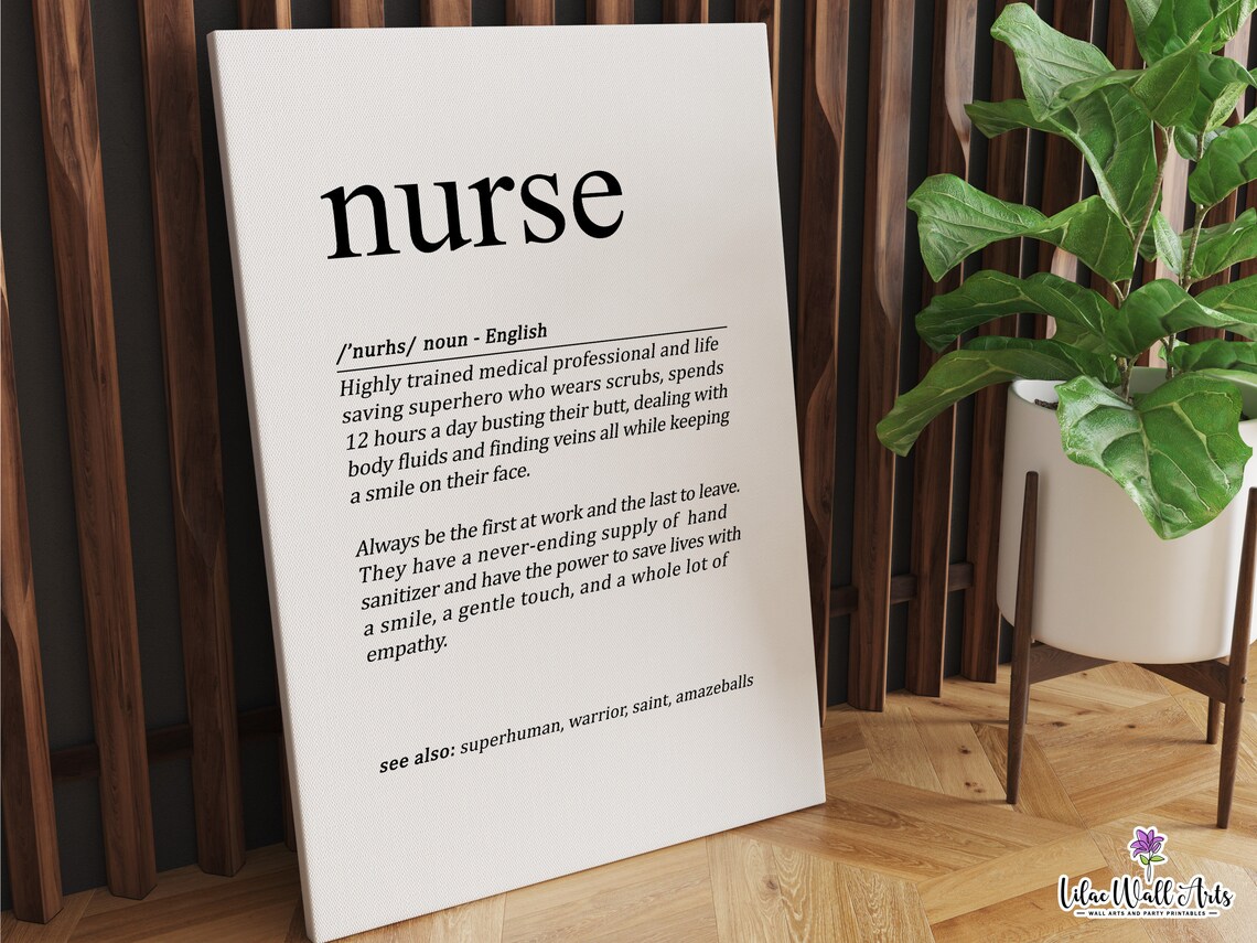 Nurse Definition Funny Healthcare Superhero Graduation Gift Wall Print
