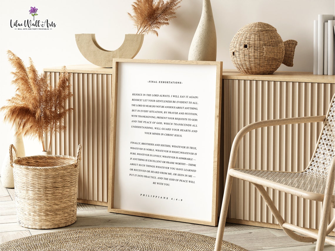 Philippians 4 Philippians Art Rejoice In The Lord Boho Bible Verse Sign Biblical Scripture Sign Bible Artwork Biblical Wall Art - Image 4