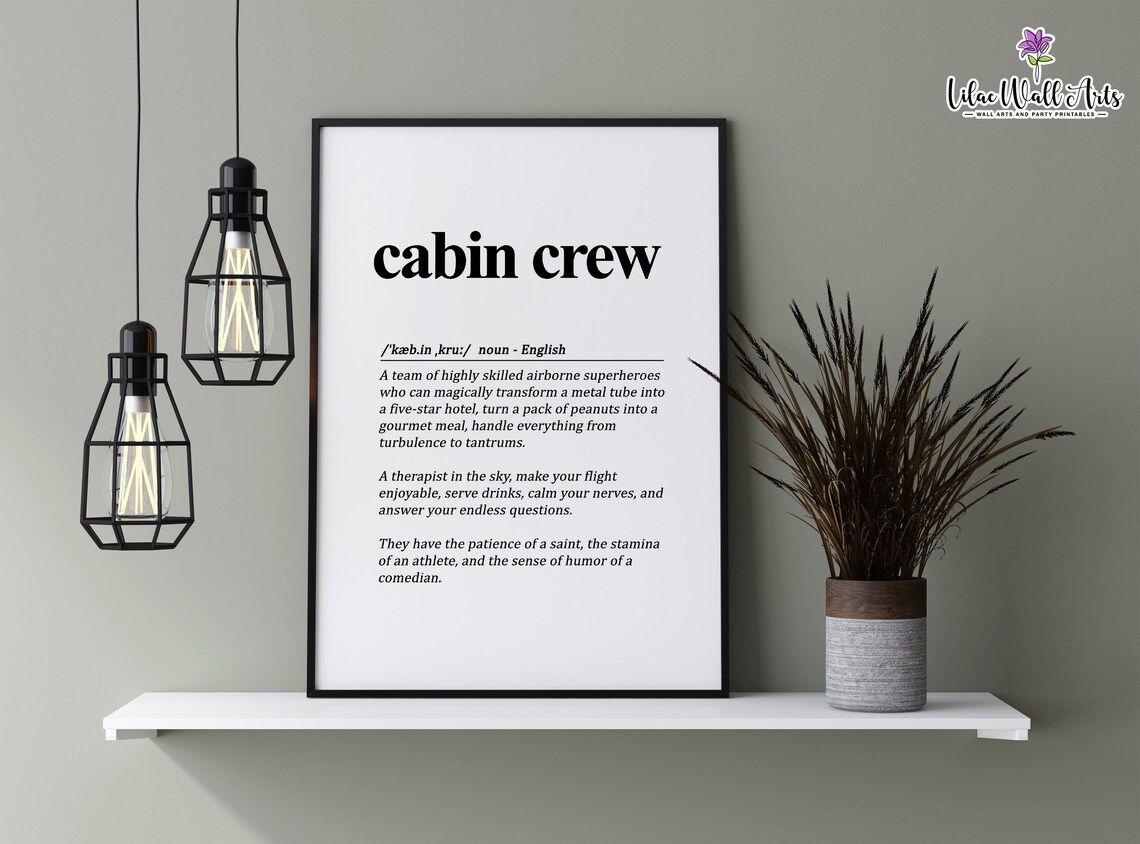 Cabin Crew Definition Art Print, Aviation Gift - Image 5