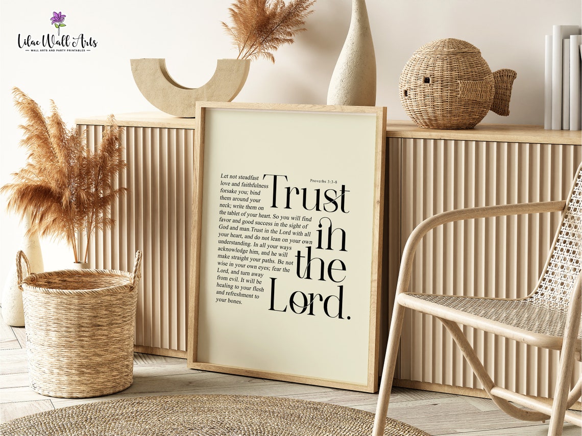 Proverbs 33 8 Esv Bible Verse Wall Art Trust In The Lord Proverbs Wall Art Trust In God Decal Bible Verse Artwork Biblical Art Modern - Image 2