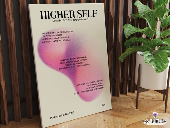 Higher Self Pink Aura Gradient Poster Spiritual Consciousness
