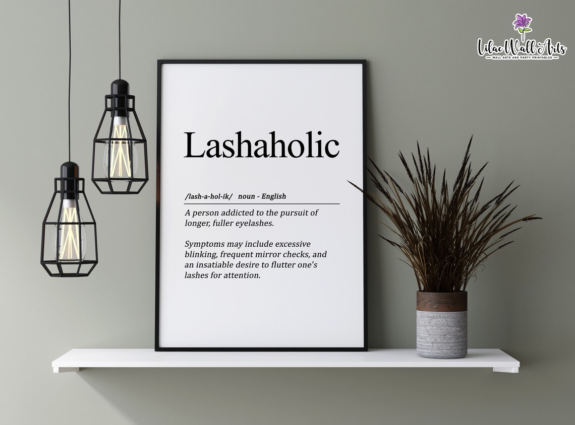 Lashaholic Definition Art Print, Beauty Salon Decor - Image 2