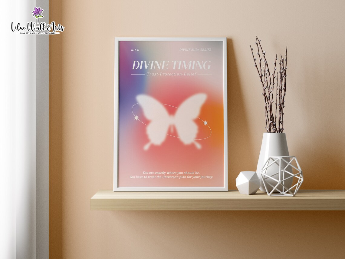 Divine Timing Butterfly Aura Trust Protection Belief Spiritual Poster - Image 4