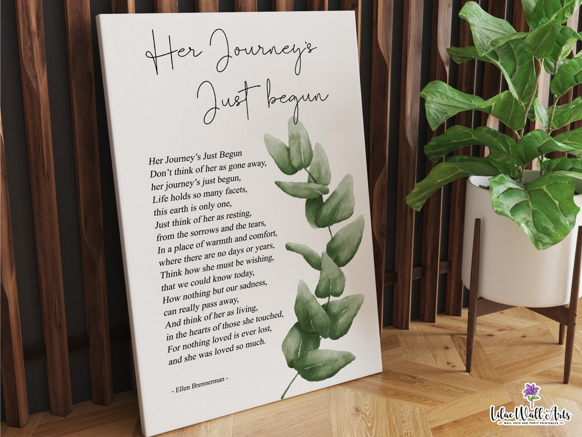 Her Journey's Just Begun Sympathy Poem Memorial Watercolor Print - Image 6