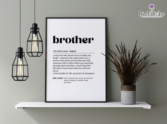 Brother Definition Print Brother Gift Gift For Brother Boys Room Dcor Funny Definition Print Brother Sister Gift Family Gift