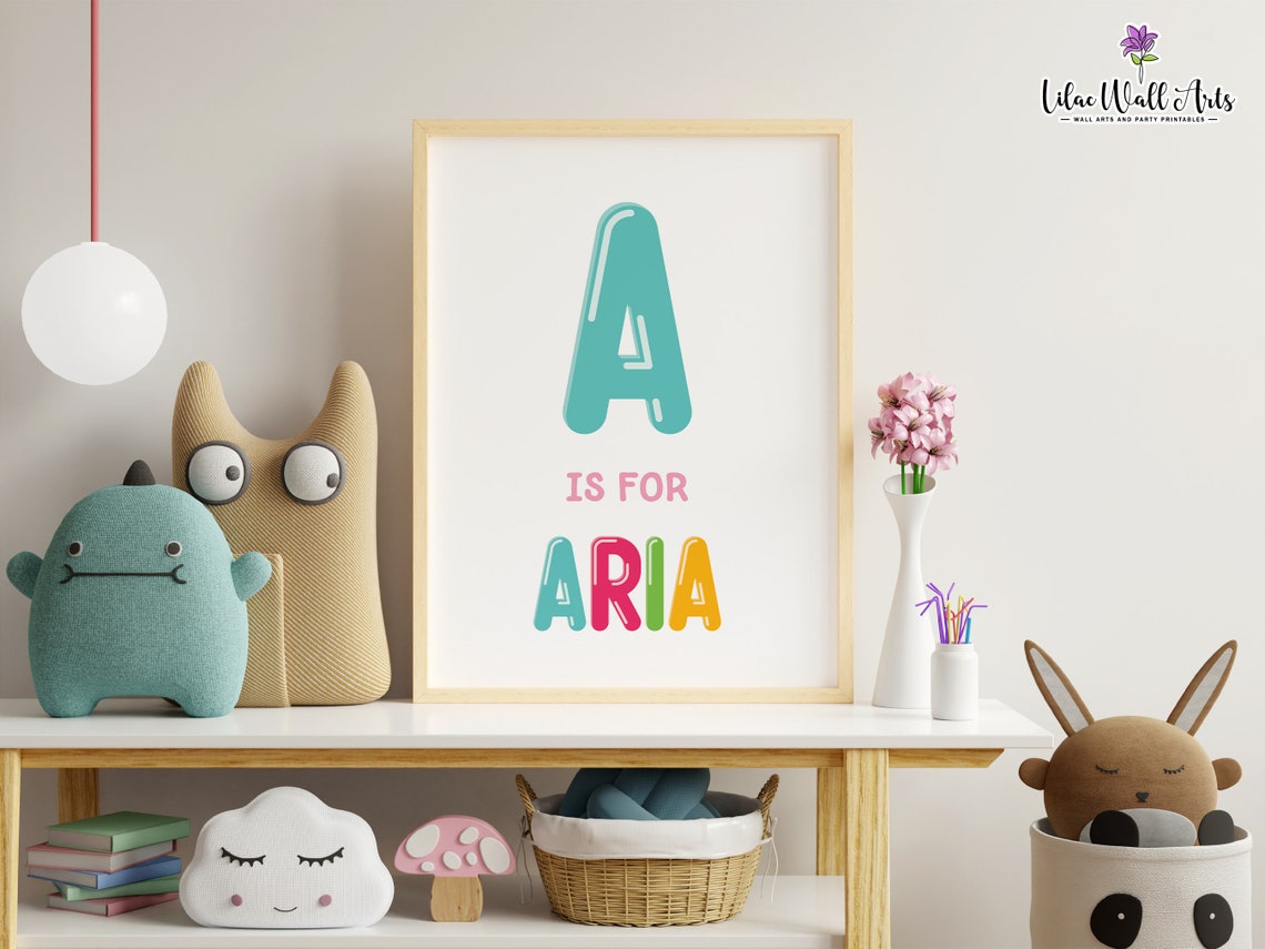 S Is For Sophia Personalized Name Initial Kids Room Art Poster - Image 6