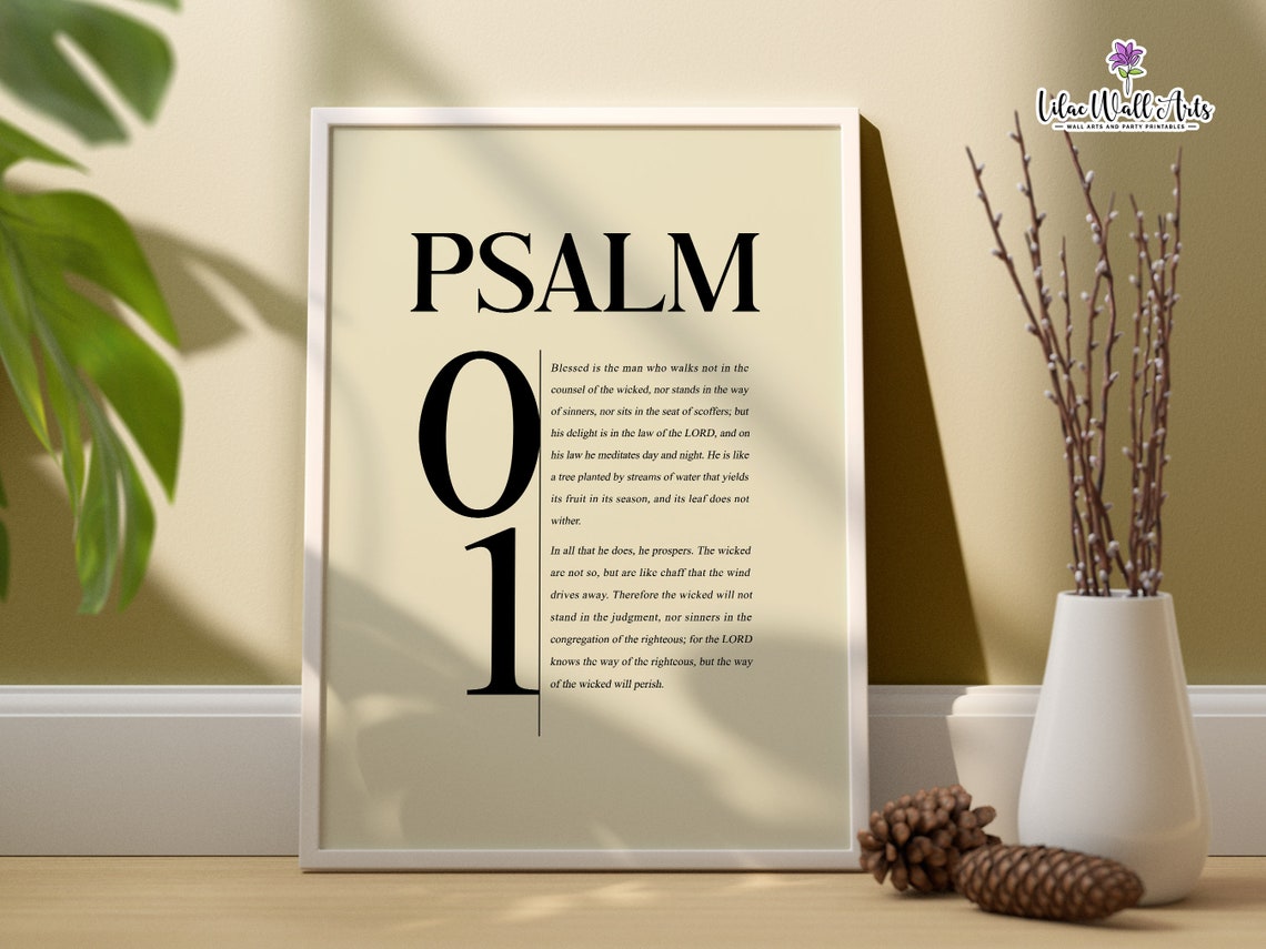 Psalm 1 Wall Art Nkjv Christian Wall Art Psalms Wall Art Psalm Bible Artwork Scripture Sign Boho Bible Verse Biblical Art Modern - Image 3