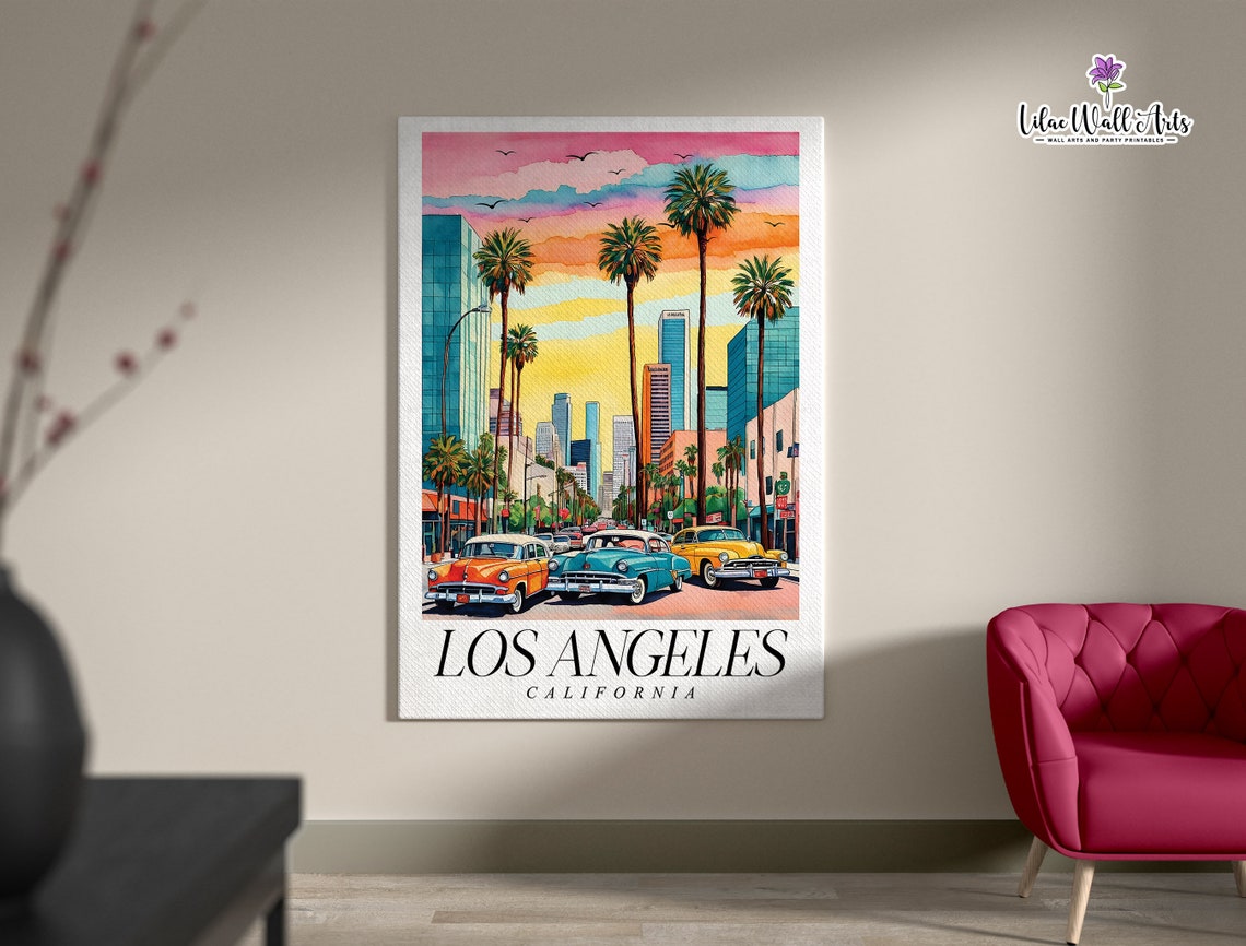 Los Angeles Map California Art California Travel Poster Print La Wall Art Los Angeles City Art California Gift Los Angeles Skyline - Image 4