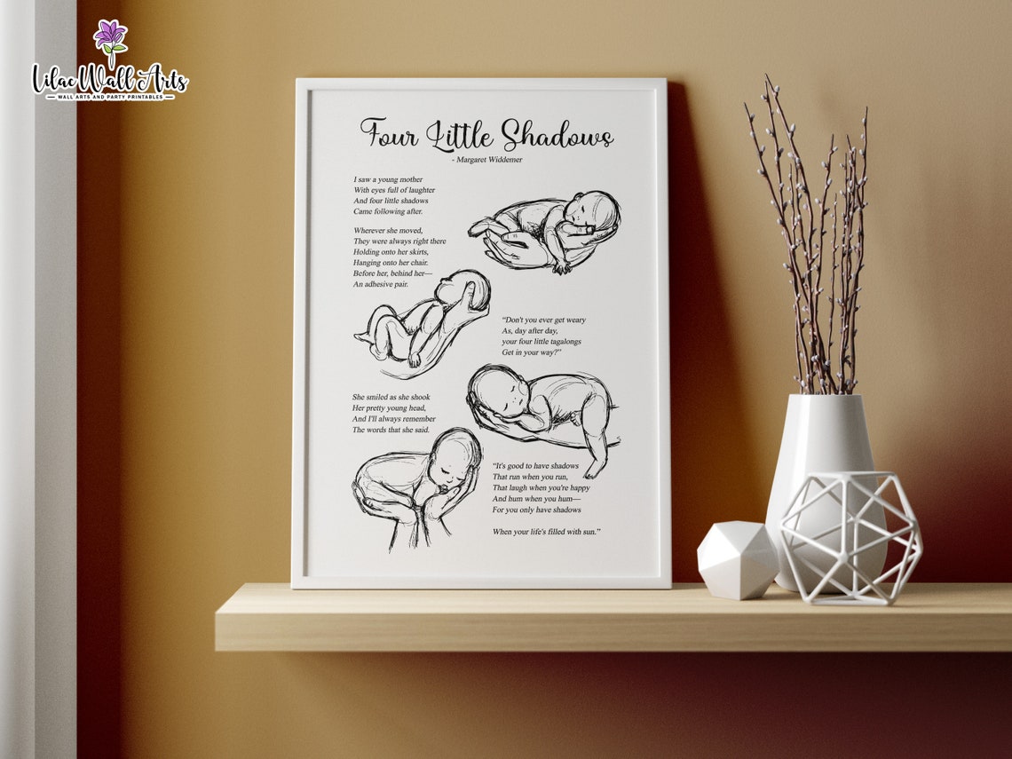 Four Shadows Poem Print Two Little Shadows Mum Poem For Mom Poem About Children Poem Poetry Print Poetry Poster Motherhood Poem For Mother - Image 5