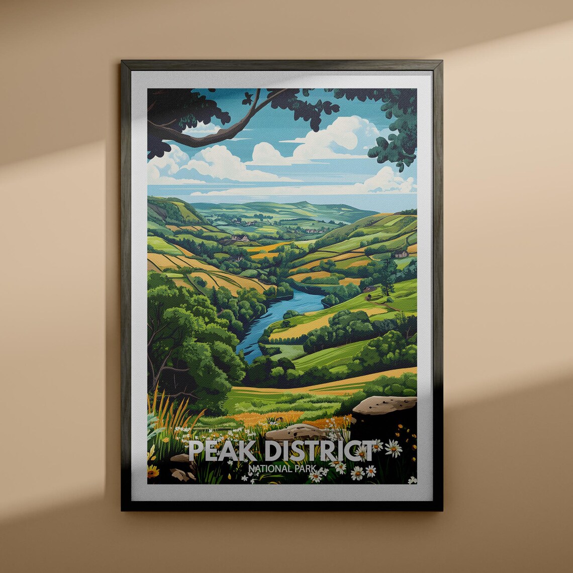 Peak District National Park England Rolling Hills Scenic Poster