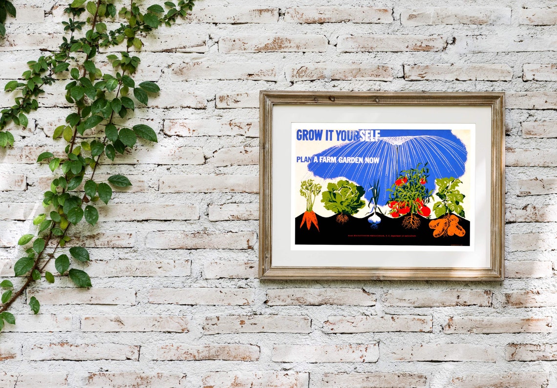 Grow It Yourself Vintage Farm Garden Motivational Quote Poster - Image 2