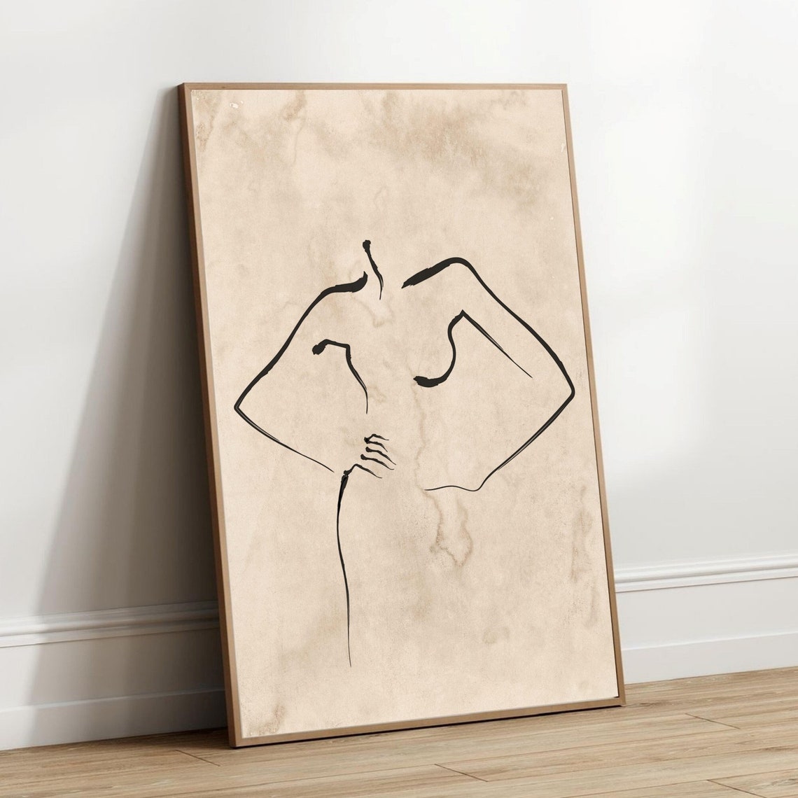 Abstract Neutral Line Art Female Torso Body Minimalist Poster - Image 2
