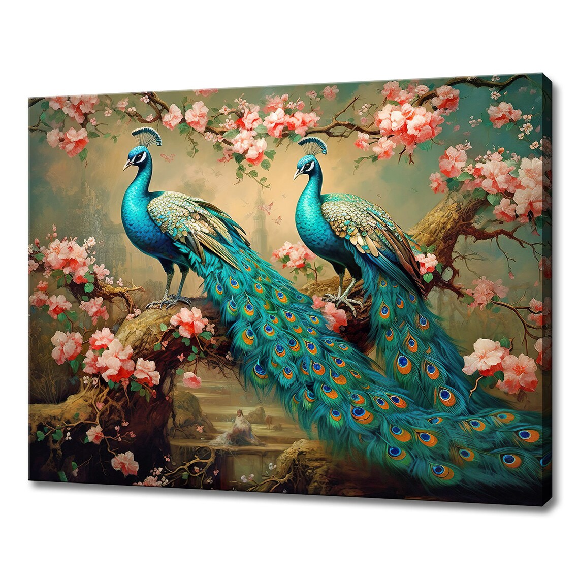 Majestic Peacocks Wall Art Print, Bird Home Decor