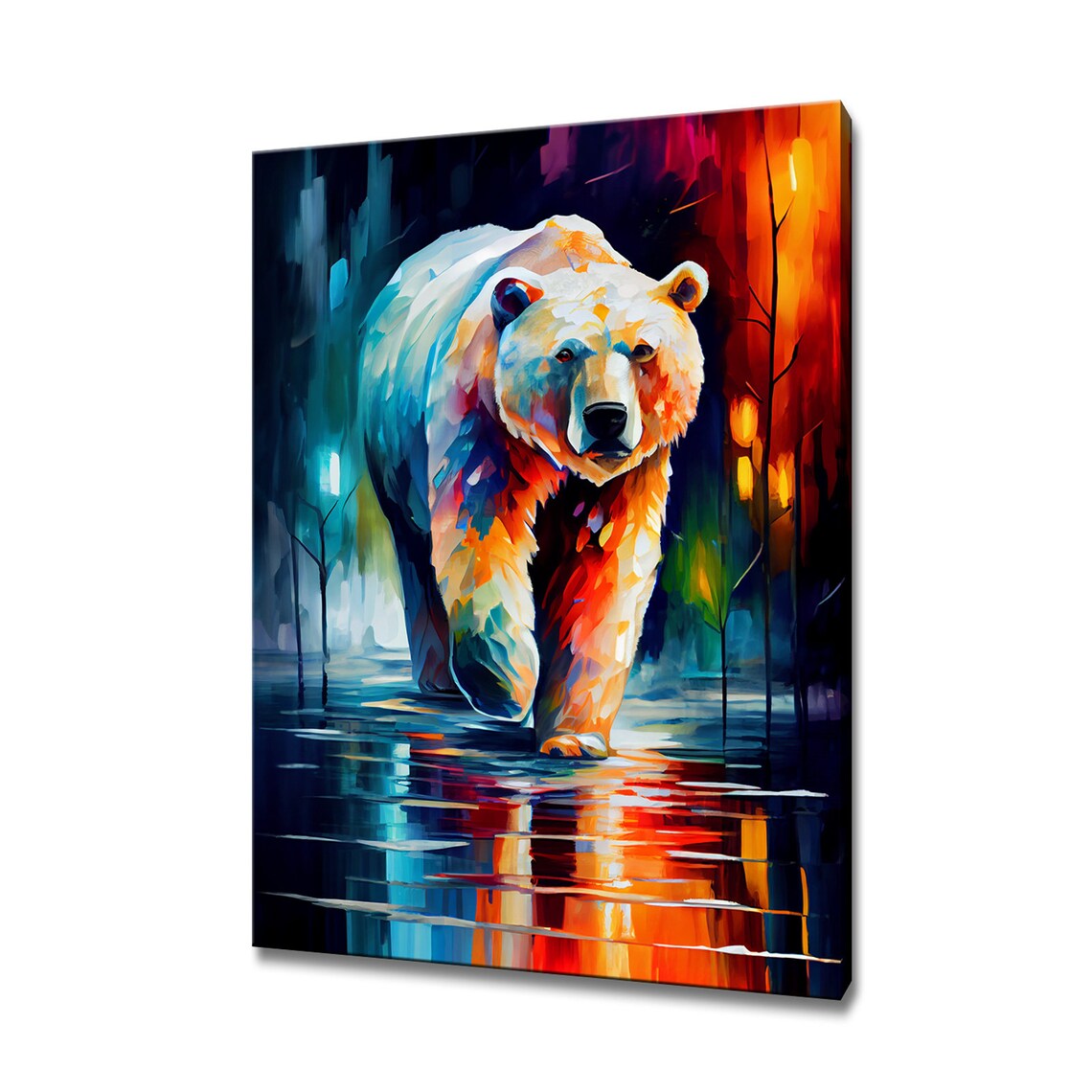 Polar Bear Print Painting, Wildlife Art Print