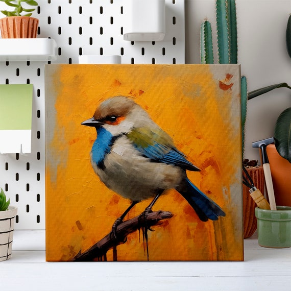 Cute Bluebird Bird Print Birds Wall Art Bird Lover Gift Nature Wall Hanging Avian Wall Decor Handmade Bird Art Fast Turnaround