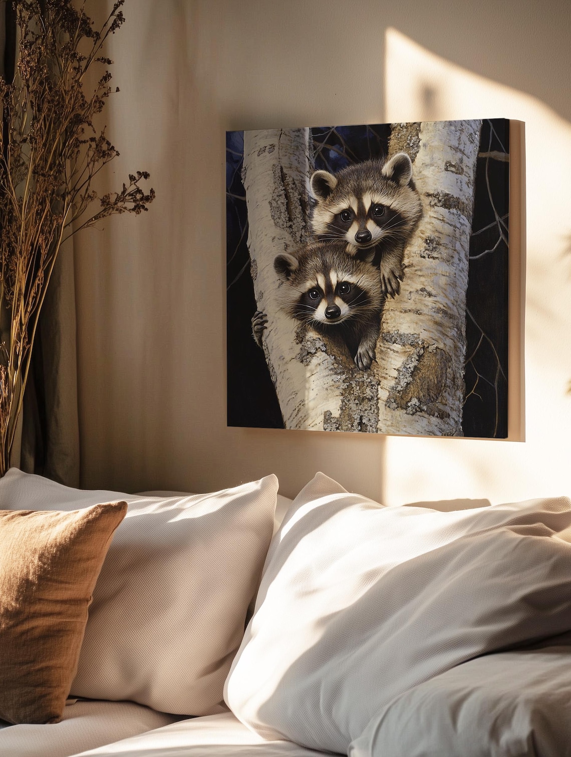 Cute Baby Raccoons Nursery Wall Art Print, Kids Room - Image 2