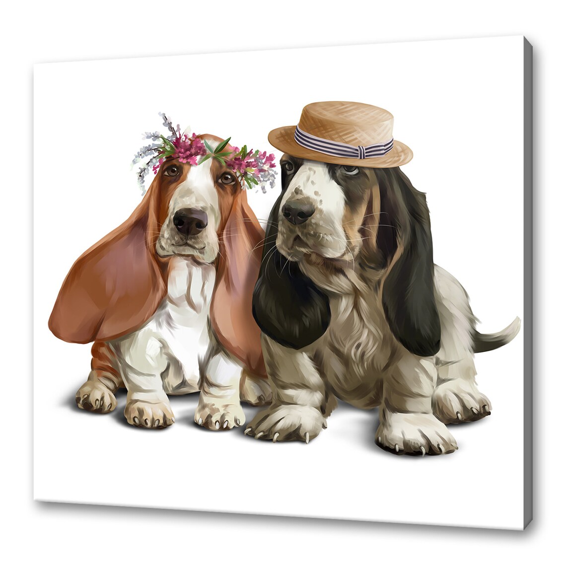 Basset Hound Custom Dog Art Print for Home Decor