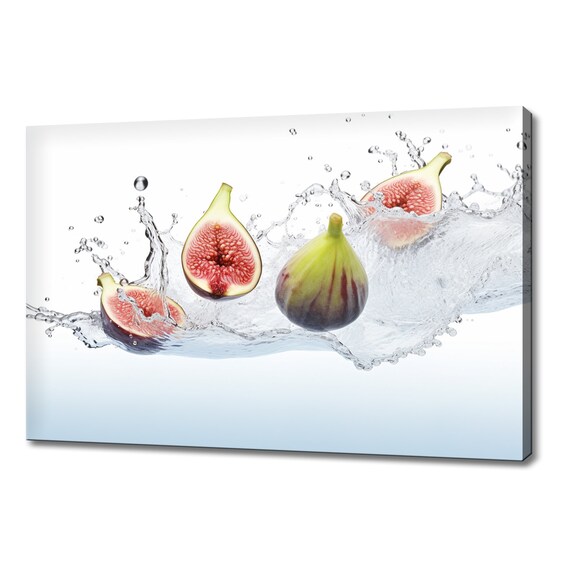 Fig Fruits Splashing In Water Print Fruits Lover Gift Kitchen Restaurant Wall Art Print Colourful Fruits Wall Decor
