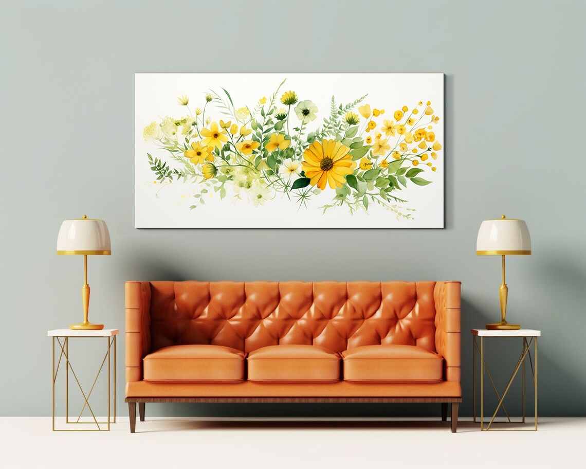 Spring Wildflowers Field Meadow Watercolour Art Print - Image 3