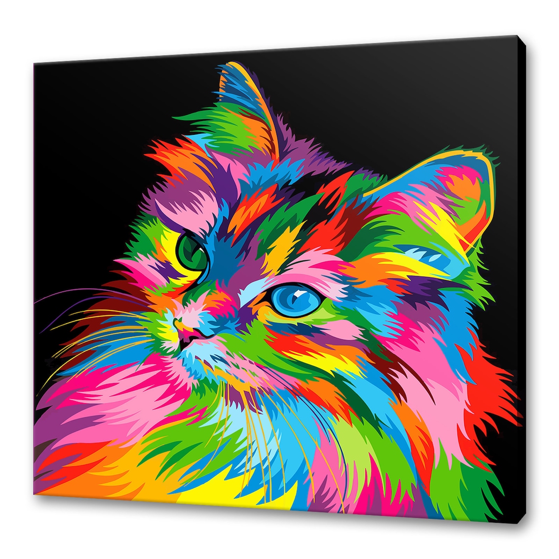 Cat Wall Art Print, Colorful Animal Custom Gift