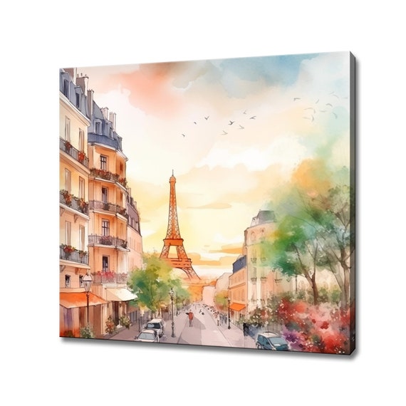 Paris Eiffel Tower Watercolour Art Print Picture Wall Hanging Handmade Home Decor Customised Gifts Wall Art Fast Free Uk Delivery