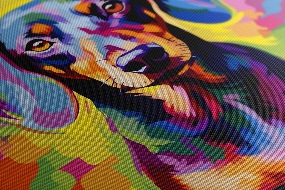 Dachshund Pop Art Colourful Dog Portrait Animal Wall Art Poster - Image 2