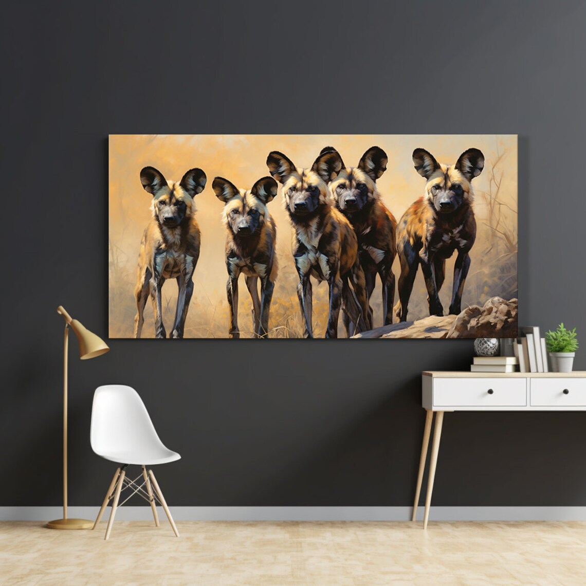 African Wild Dog Family Print I Wild Animals Wall Art Gift For Wild Dog Lover Animals Wall Art Wildlife Home Picture Decor - Image 3