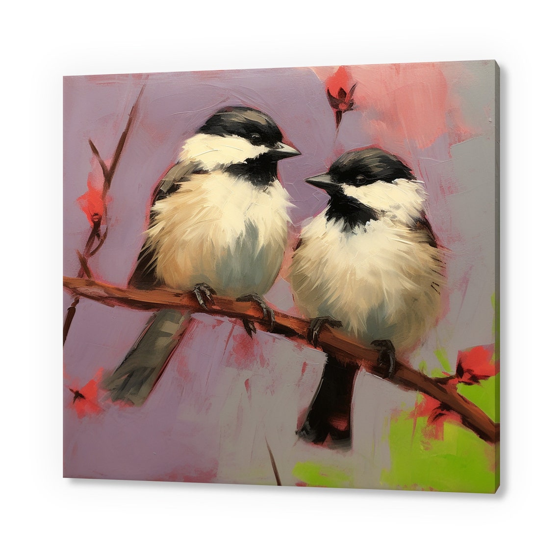 Cute Chickadees Bird Print Birds Wall Art Bird Lover Gift Nature Wall Hanging Avian Wall Decor Handmade Bird Art Fast Turnaround