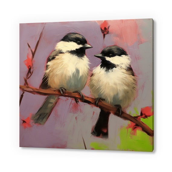 Cute Chickadees Bird Print Birds Wall Art Bird Lover Gift Nature Wall Hanging Avian Wall Decor Handmade Bird Art Fast Turnaround