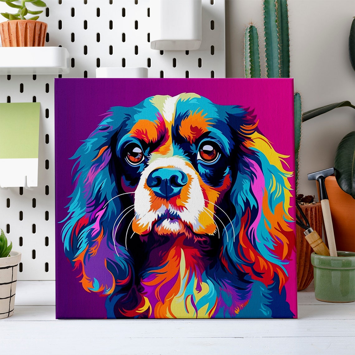 Cavalier King Charles Spaniel Pop Art Colourful Dog Wall Poster - Image 2