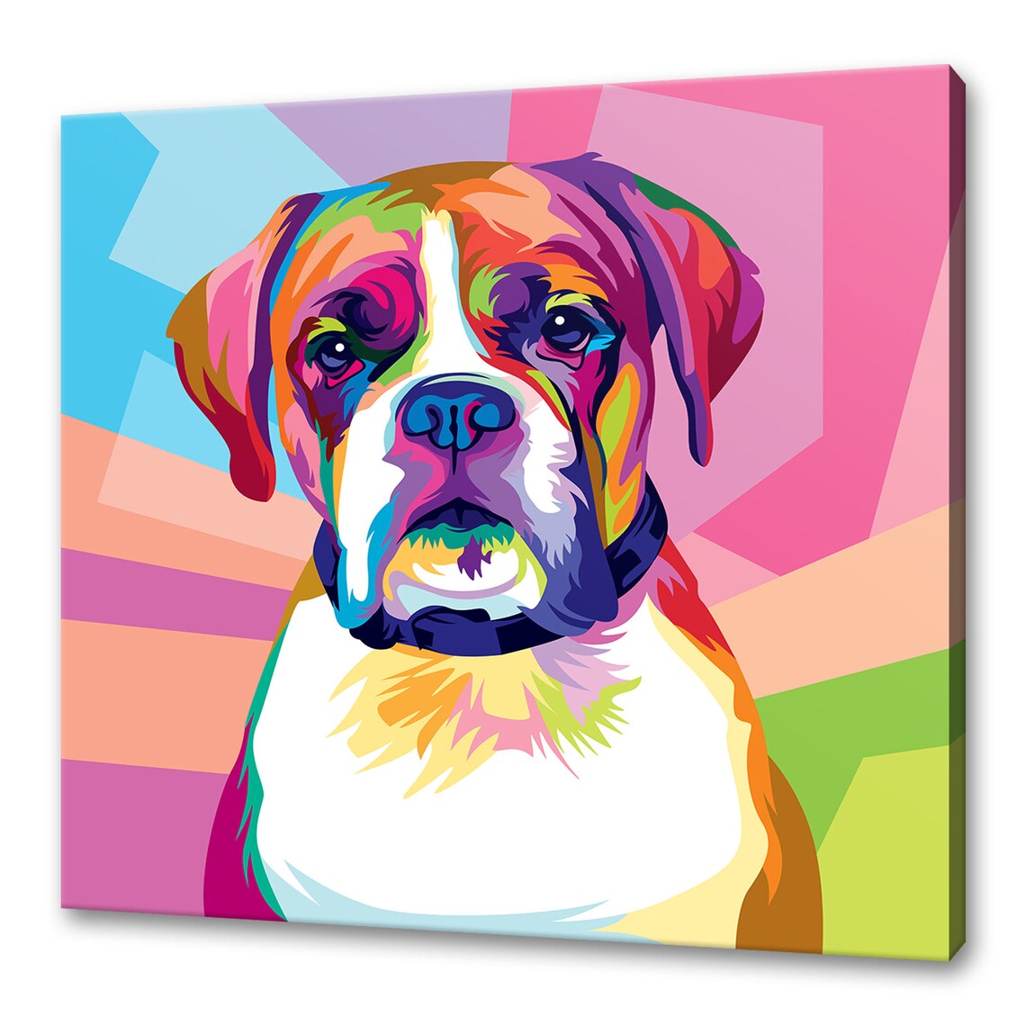 Colourful Boxer Dog Art Print, Dog Wall Decor