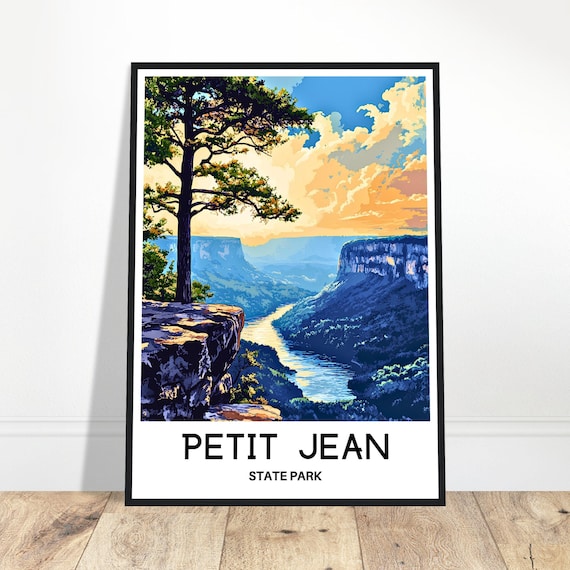 Petit Jean State Park Arkansas Canyon River Sunset Travel Poster