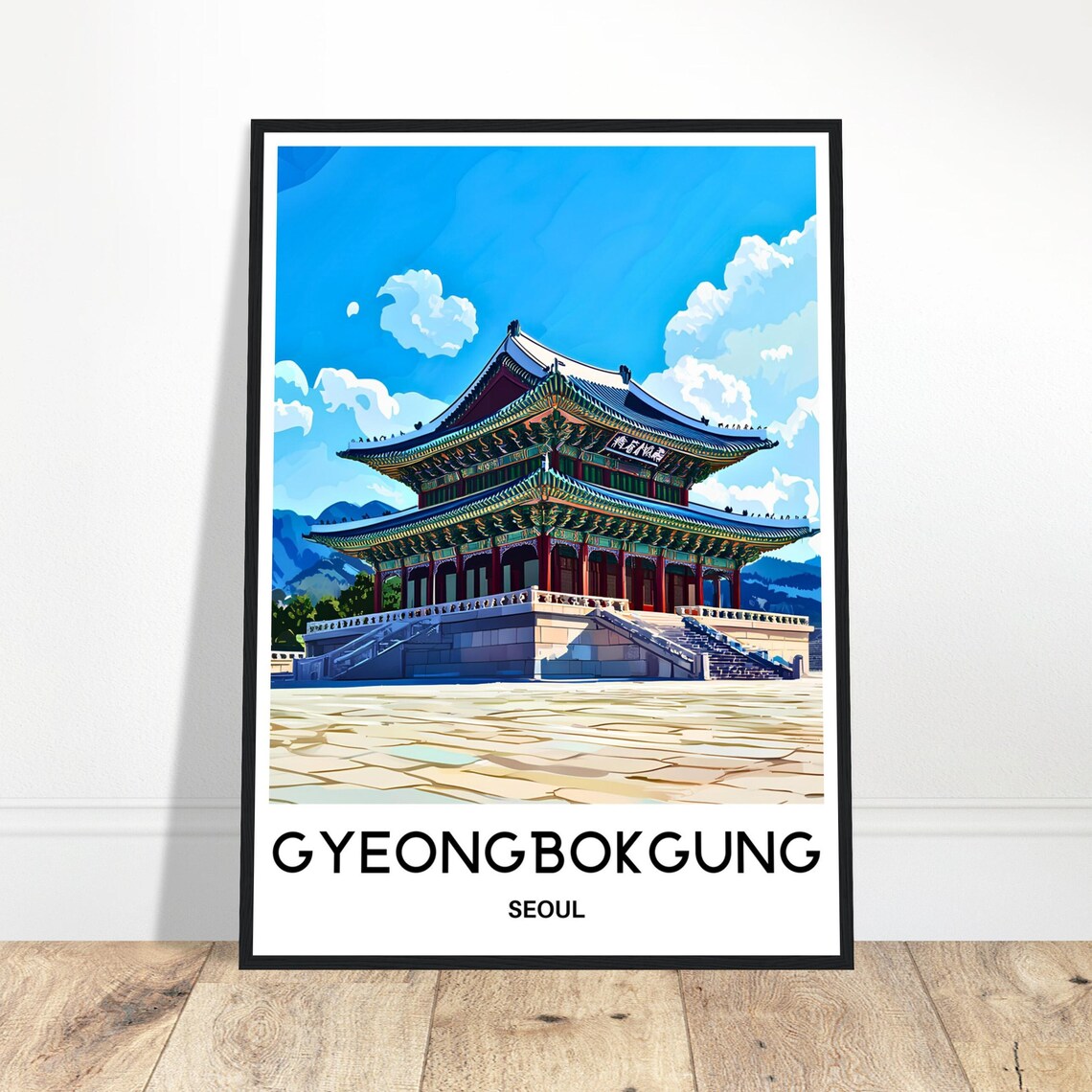 Gyeongbokgung Palace Travel Poster, Seoul South Korea