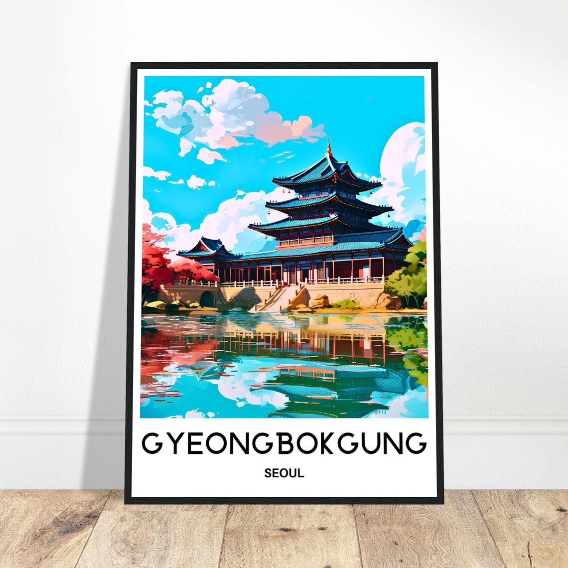 Gyeongbokgung Palace Travel Print Gyeongbokgung Poster South Korea Art Print Seoul Lover Gift Wall Hanging Art Illustration Home Decor