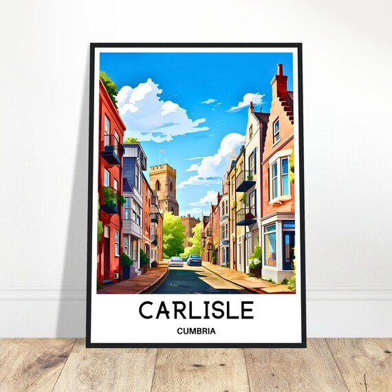 Carlisle Travel Print Cumbria Poster English Art England Lover Gift Wall Hanging City Illustration Home Office Decor