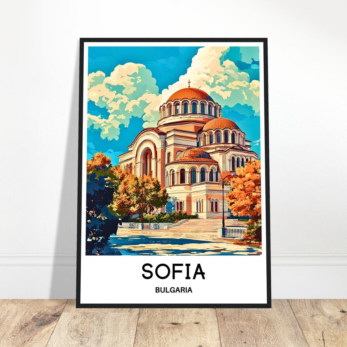 Sofia Bulgaria Alexander Nevsky Cathedral Autumn View Poster