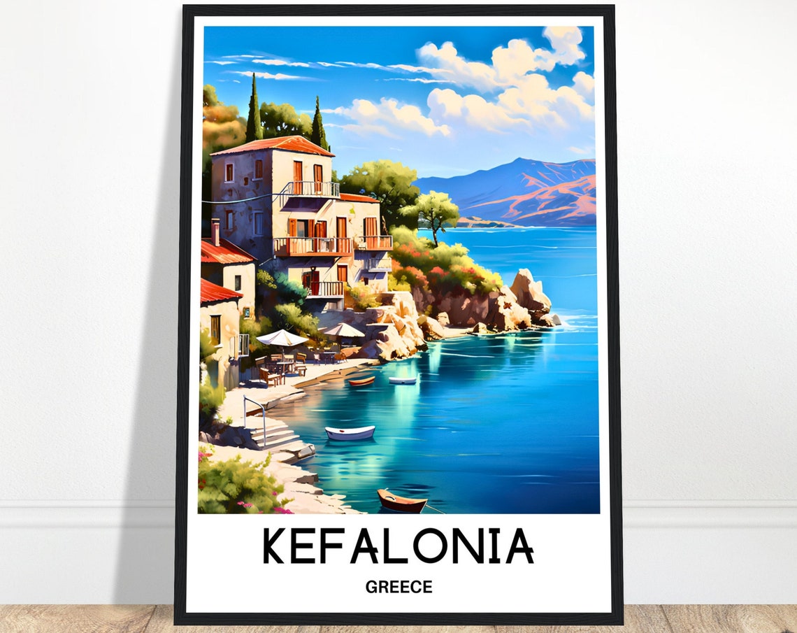 Kefalonia Travel Poster Kefalonia Travel Print Kefalonia Greece Print Kefalonia Art Print Kefalonia Travel Gift Kefalonia Wall Print Greece