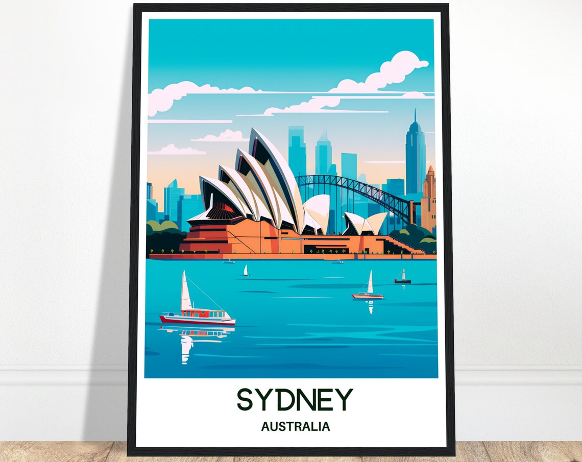 Sydney Travel Print Sydney Travel Poster Australian Art Print Sydney Lover Gift Australia Wall Art Sydney City Home Office Desk Room Decor