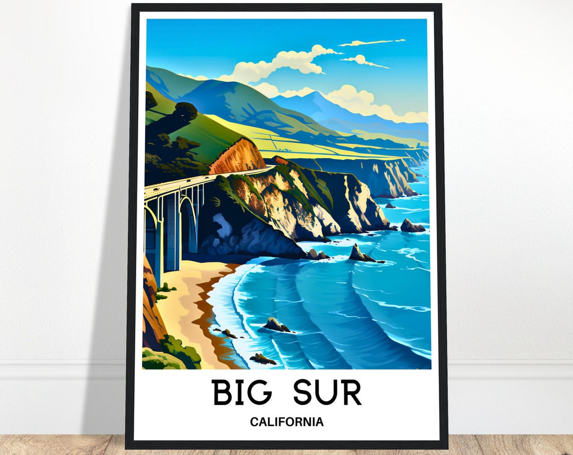 Big Sur California Bixby Bridge Over the Ocean Cliffs Poster